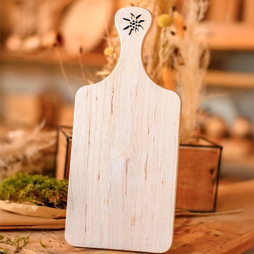 Edelweiß Holzbrettchen mit Griff – Bild 2
